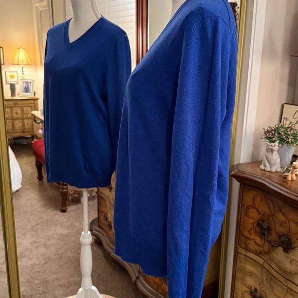 Banana Republic Men's Blue 100% Extra Fine Merino Wool Sweater - Picture 4 of 7